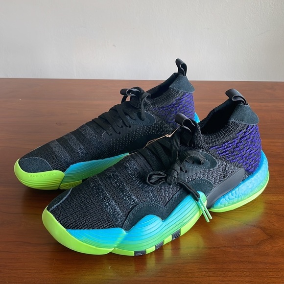 Adidas Trae Young 2 Trae Tlien athletic shoes black green [H06473] new with box - Picture 6 of 7